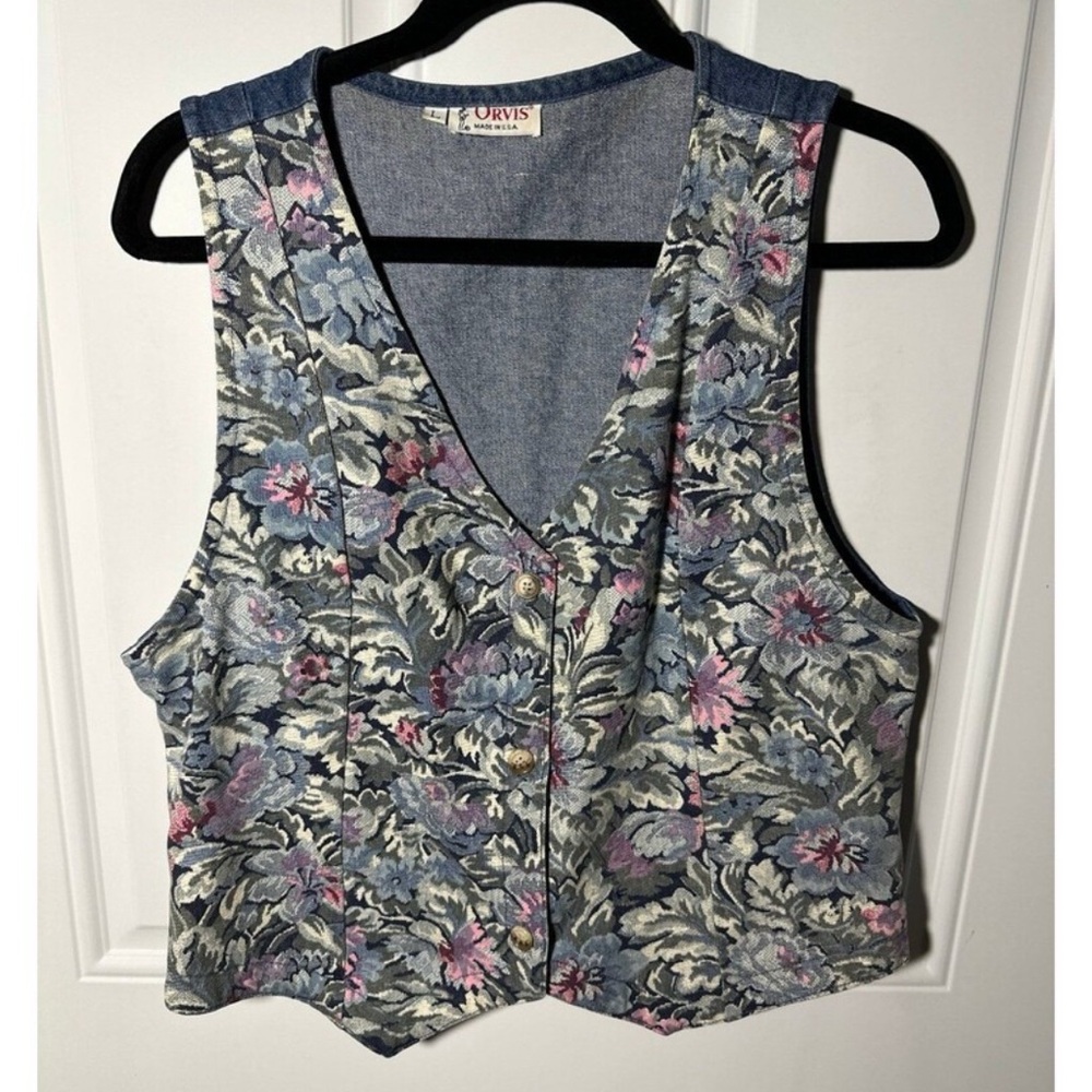 Vintage Floral Orvis Vest Large